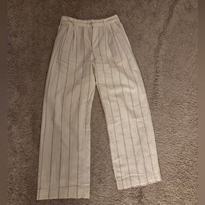 GAP Cream Striped Dress Pants